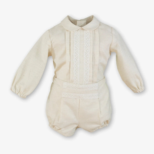Conjunto Body Bebé Niño Crudo - frente