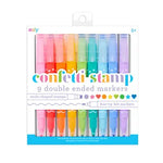 Set de 9 rotuladores de doble punta con sello de confeti