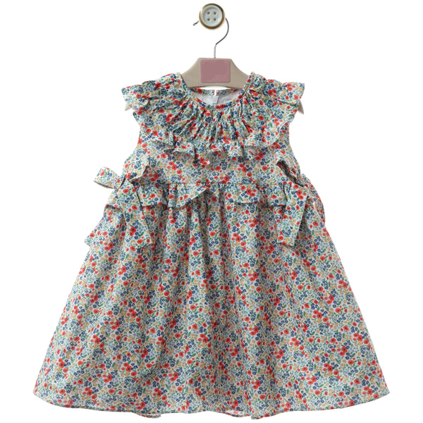 Vestido Infantil Flores Rojo