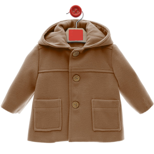 Trenca Bebé con Capucha Paño Camel
