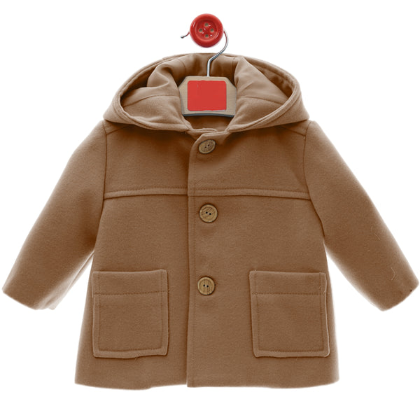 Trenca Bebé con Capucha Paño Camel