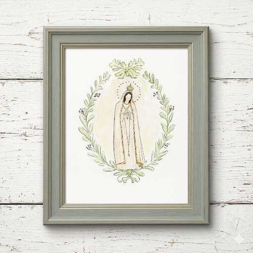 Acuarela Virgen de Fatima