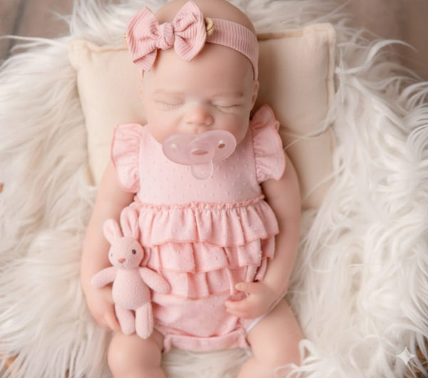 TOP OF LINE: Baby Amaranta Pink Romper 100% silicón