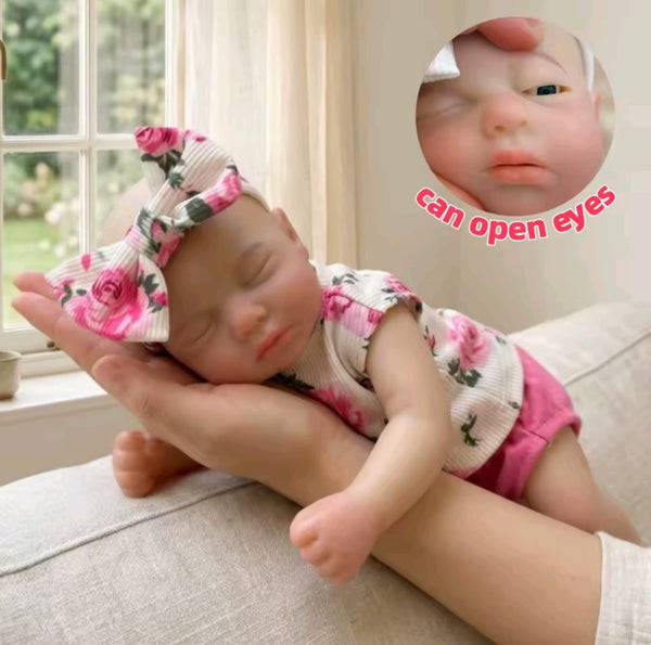 Muñeca Reborn Wake up Baby Emma 13" Silicón Sólido 100%