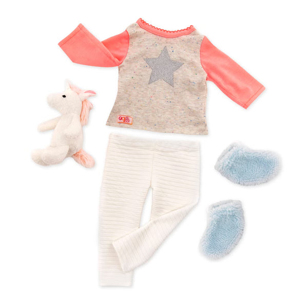 Set de My Unicorn Pijamas para 18 y 20 pulgadas