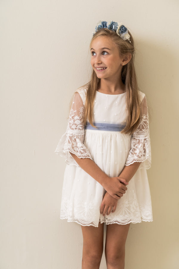 Vestido Rafaela Tul Blanco Espalda