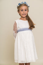 Vestido Rita Tul Bordado Blanco