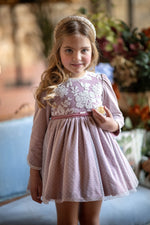 Vestido Niña Violeta Rosa Ceremonia