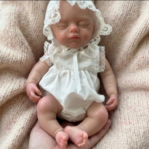 Muñeca Reborn Baby Lía 13" Silicón Sólido 100%