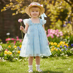 Flower Girl Dress Butterflies Blue