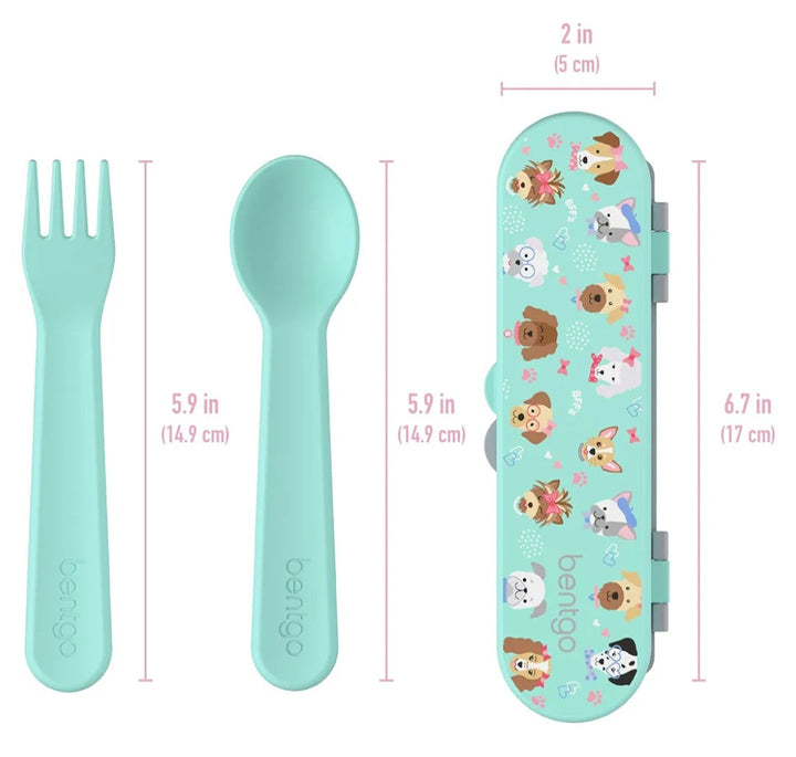 BENTGO Cubiertos con Estuche Puppies