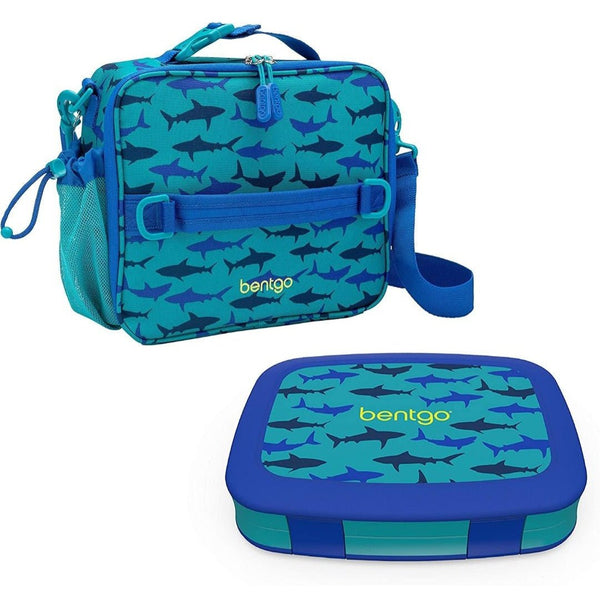 BENTGO Set 3 piezas Backpack , lonchera y lunch box Tiburones