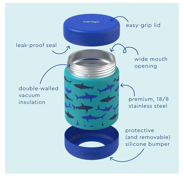 BENTGO  Tarro de Acero Inoxidable para alimentos Tiburón