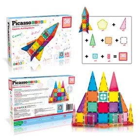 Bloque de construcción magnético PicassoTiles 36pc Rocket Set