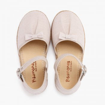 Calzado Alpargata con Lacito Pala Fruncida Beige
