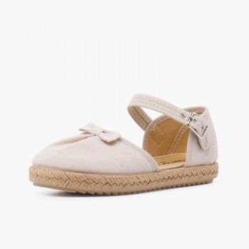 Calzado Alpargata con Lacito Pala Fruncida Beige