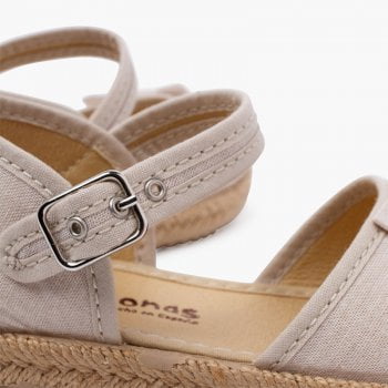 Calzado Alpargata con Lacito Pala Fruncida Beige