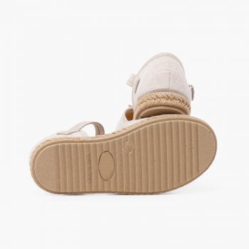 Calzado Alpargata con Lacito Pala Fruncida Beige