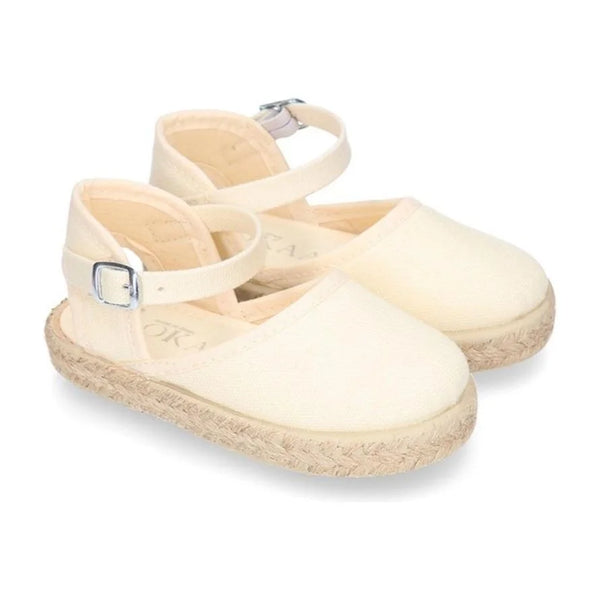 Calzado Alpargata niña con hebilla en lona algodón