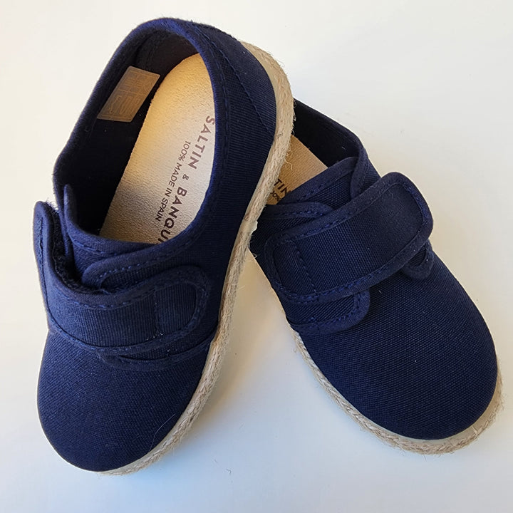 Calzado Alpargata niño con Cierre Velcro en lona piqué MARINO