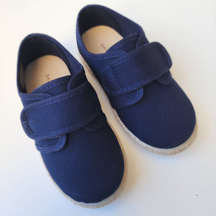 Calzado Alpargata niño con Cierre Velcro en lona piqué MARINO