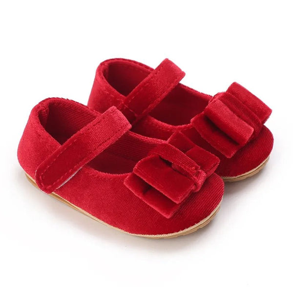 Calzado Mercedita Bebé Terciopelo Rojo Antara