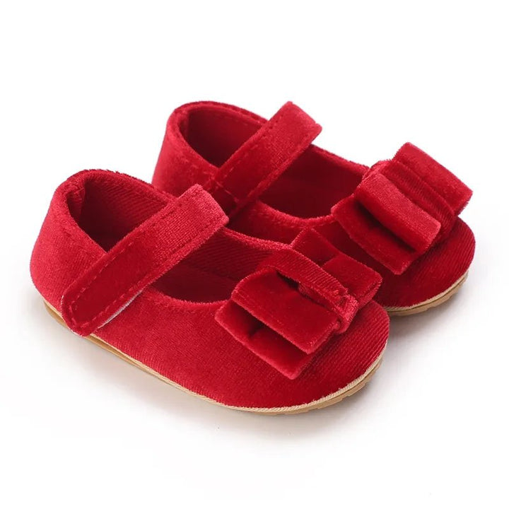 Calzado Mercedita Bebé Terciopelo Rojo Antara