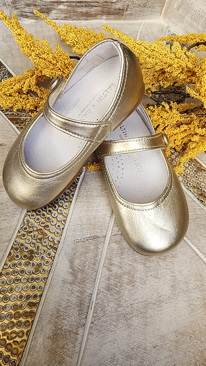 Calzado Mercedita Clasica Metalizada Oro