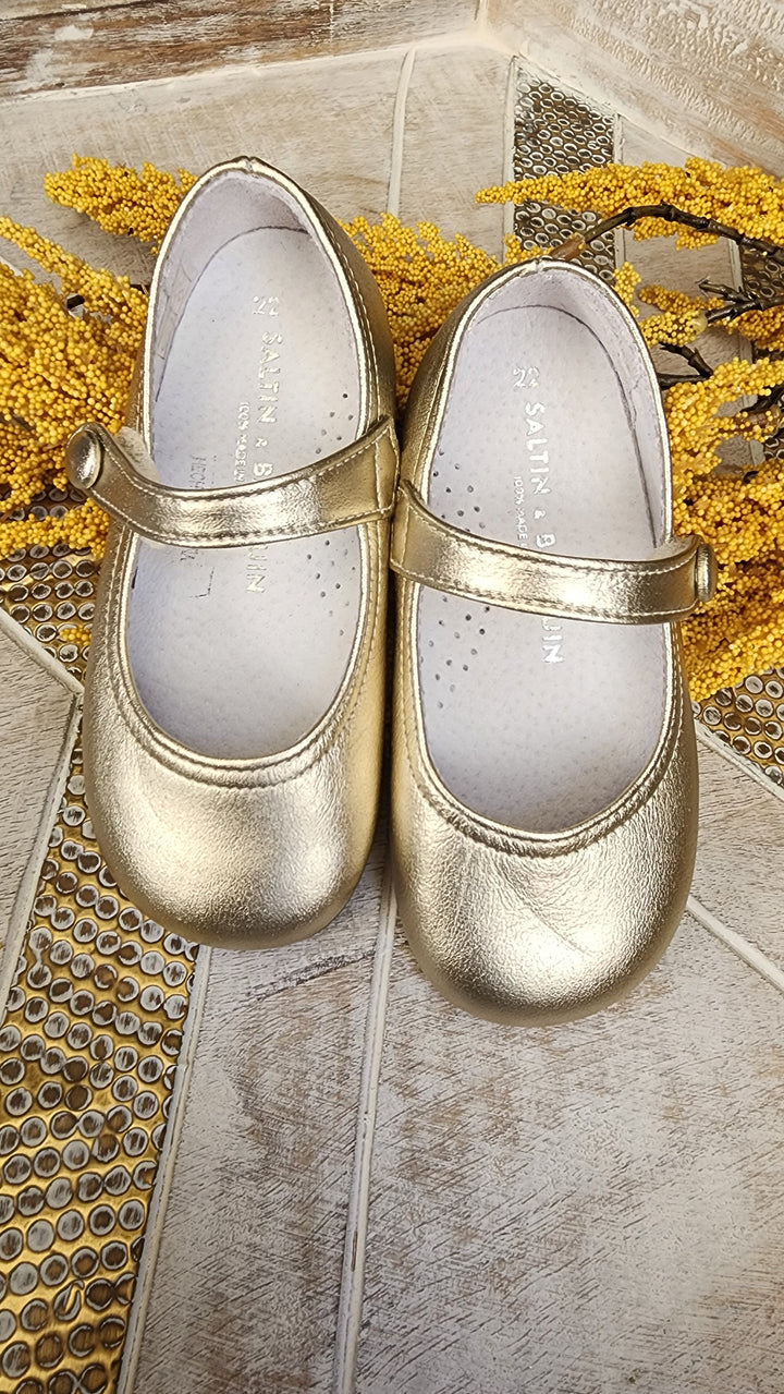 Calzado Mercedita Clasica Metalizada Oro