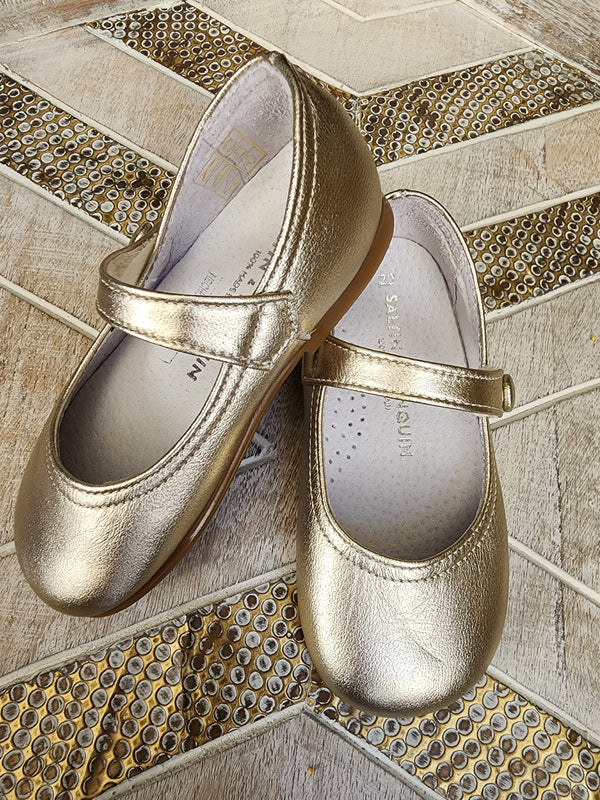 Calzado Mercedita Clasica Metalizada Oro