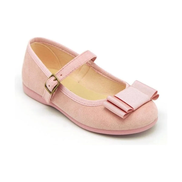 Calzado Mercedita con hebilla y lazo zapatero en Serratex colore ROSA MAQUILLAJE