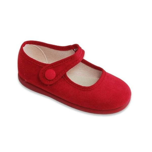 Calzado Mercedita Serratex Velcro con Botón Roja