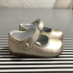 Mercedita Velcro Botón Serraje Metalizada Oro