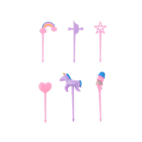 Complementos BENTGO Set de 8 Mini Tenedores Unicorn Party