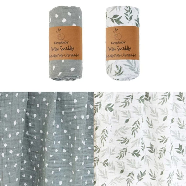 Complementos Set de 2 Muselina Estampada Dots and Leaves