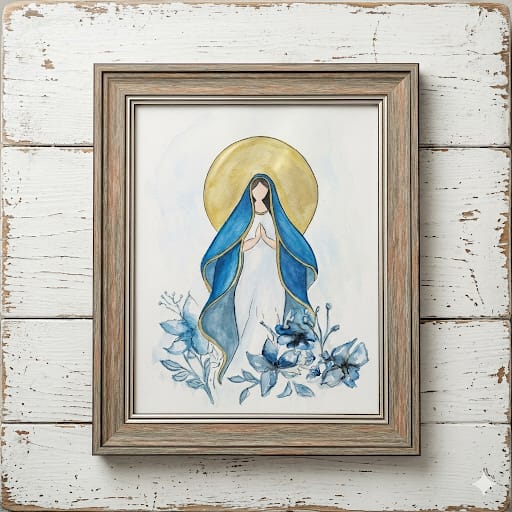 Acuarela Virgen Inmaculada Concepción