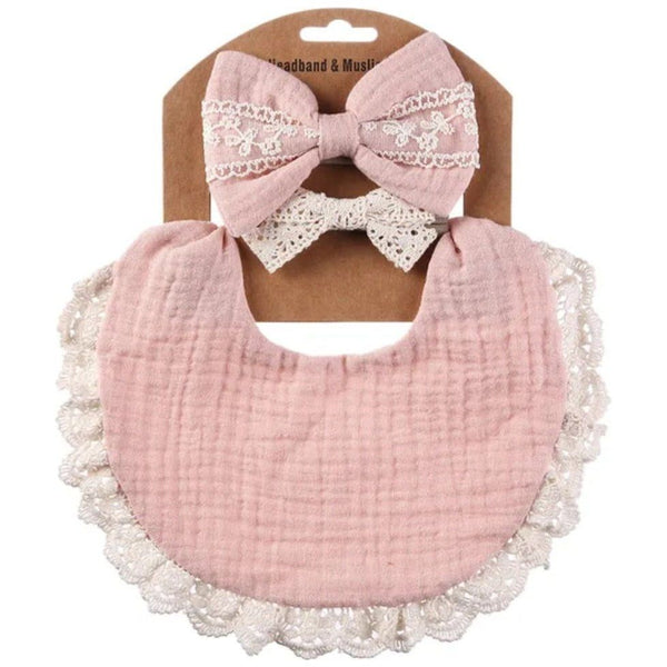 Fashion Lace Bib Set Girls