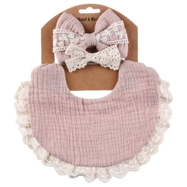 Fashion Lace Bib Set Girls