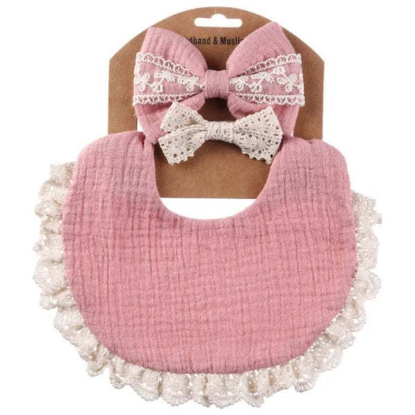 Fashion Lace Bib Set Girls