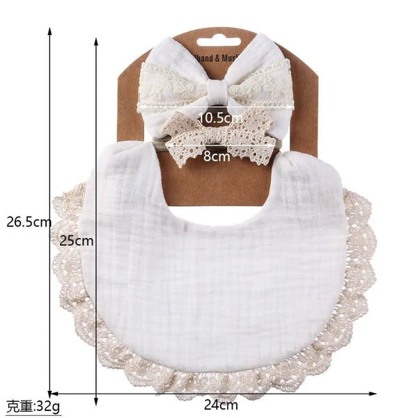 Fashion Lace Bib Set Girls