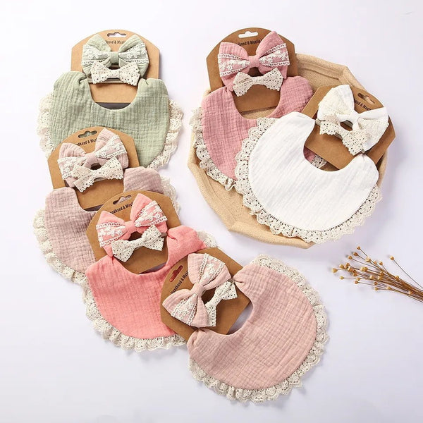 Fashion Lace Bib Set Girls