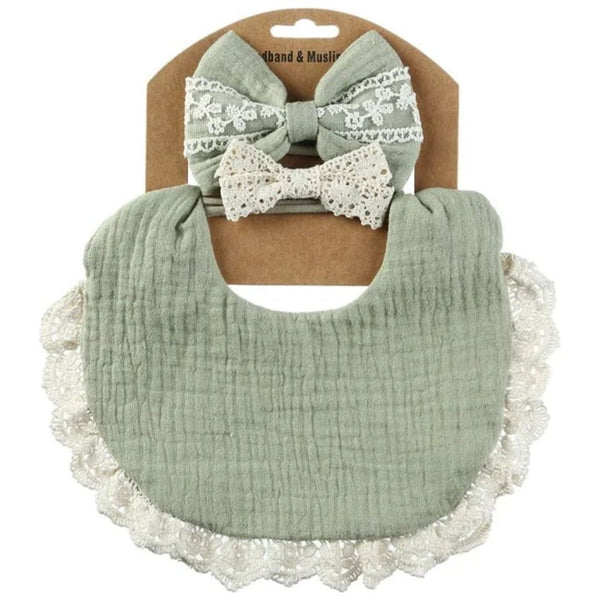 Fashion Lace Bib Set Girls