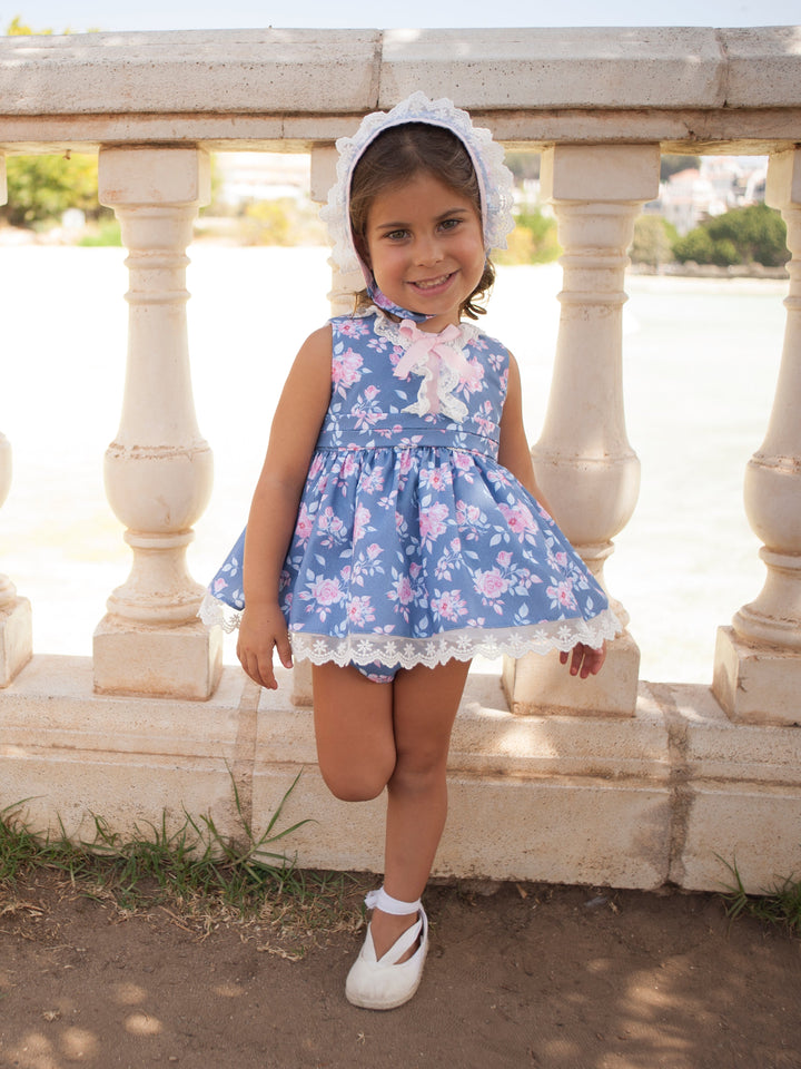 Jesusito con Capota y Braguita Florecitas Rosa Fondo Marino