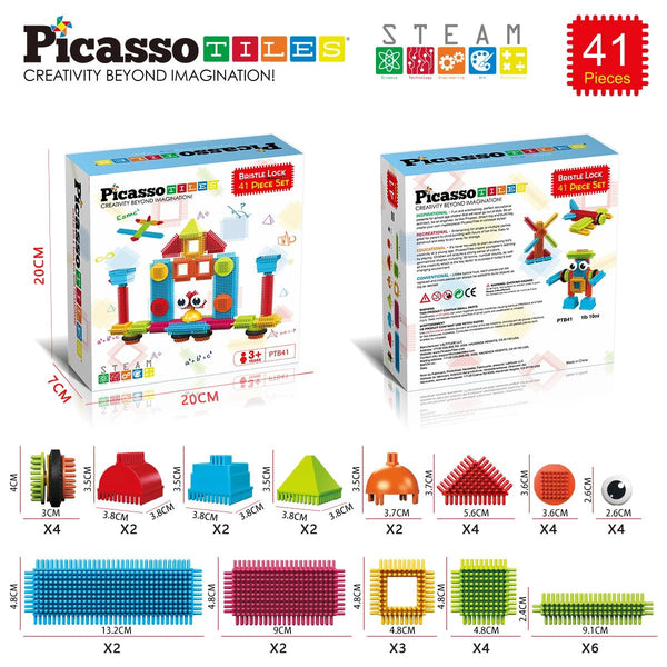 Juego de bloques de construcción de erizo de 41 piezas de PicassoTiles