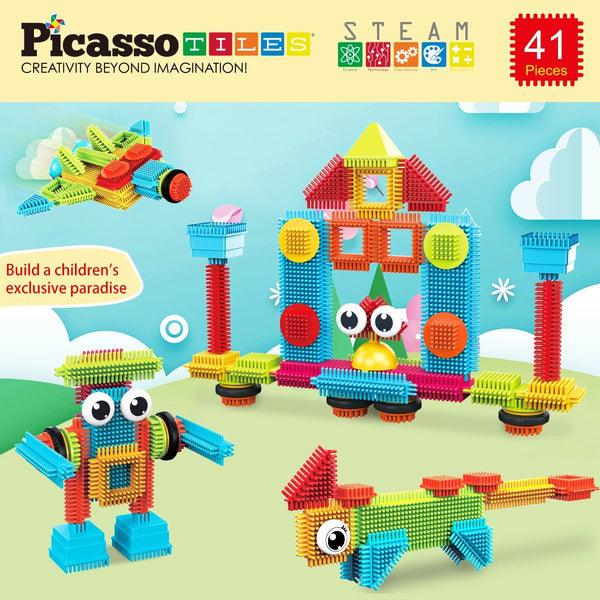 Juego de bloques de construcción de erizo de 41 piezas de PicassoTiles