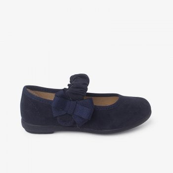 Mercedita Serraje Tira Fruncida y Lazo Azul Marino