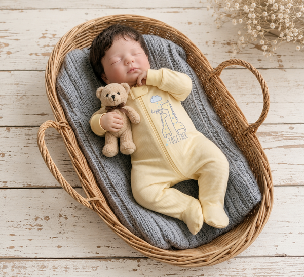 Muñeco Reborn Baby Thomas Yellow Pijamas 20" Silicón Sólido 100%