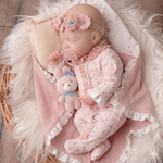 Muñeca Reborn Baby Amaranta  in Pink Pijama & Blanket 20" Silicón Sólido 100%