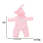 Mameluco Teddy Rayas Rosa para bebé Reborn de 12 y 13 pulgadas (no incluye muñeca)