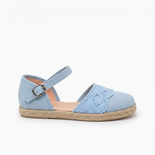 Alpargata Encaje Ceremonia Azul Cielo